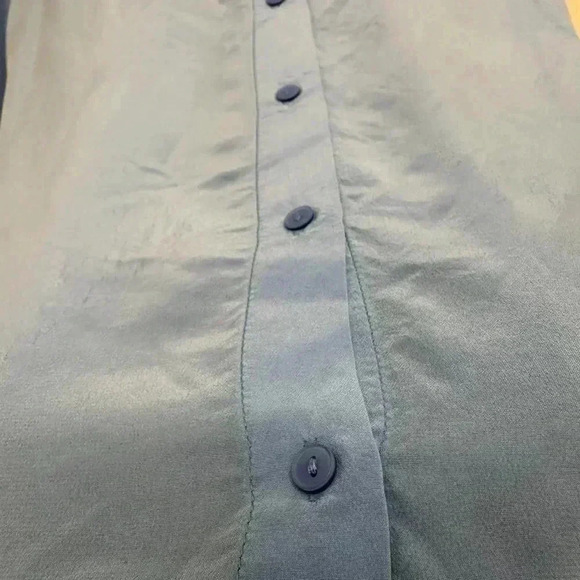 COS Silk  and Cotton 3/4 Sleeve High Low Blouse Shirt Blue Women's Size Medium - Picture 11 of 16